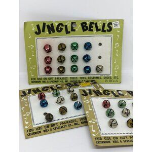 VTG Christmas Jingle Bell on Card Lot Criterion Walbead Bradford Craft